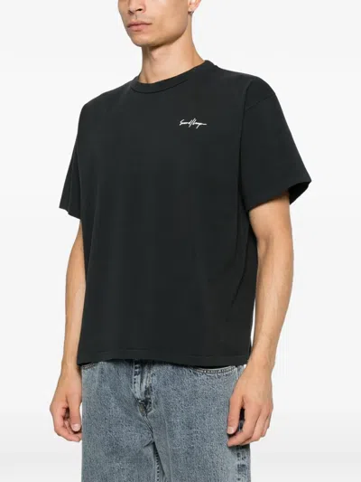 Second / Layer Logo-print Graphic-print T-shirt In Black