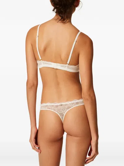 Twinset Lace Triangle Bra In Neutrals