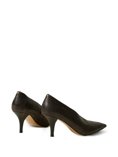 Twinset Python-print Leather Court Shoes In Multi