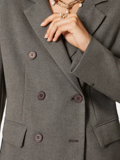 Twinset Double-breasted Flannel Jacket In Gray