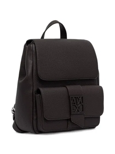 Armani Exchange Logo-plaque Pebbled Backpack In Pink