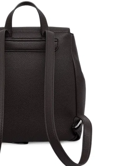Armani Exchange Logo-plaque Pebbled Backpack In Pink