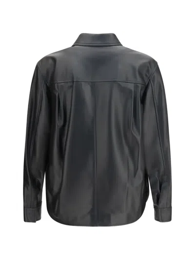 Loewe Embossed Anagram Leather Jacket In Black