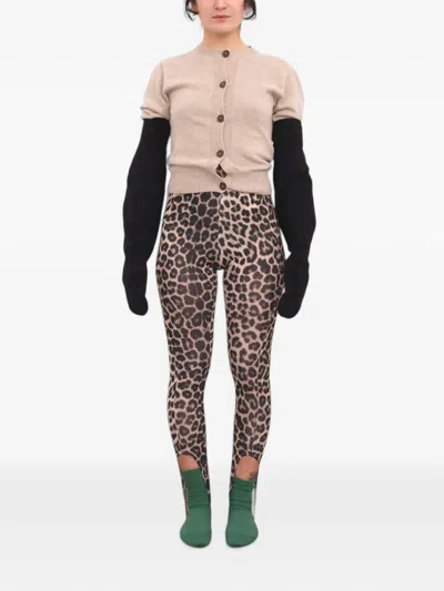 Baserange Sync Leopard-print Leggings In Neutrals