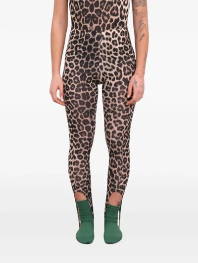 Baserange Sync Leopard-print Leggings In Neutrals