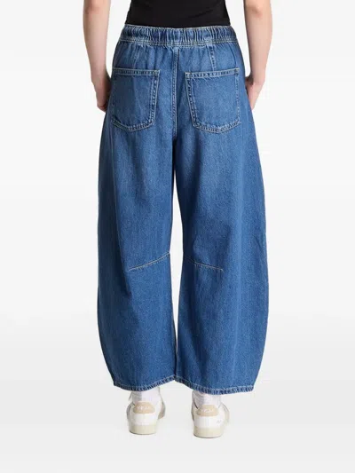 Gap Drawstring Barrel-leg Jeans In Blue