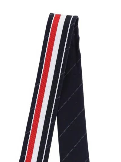 Thom Browne Slim Striped Tie Traditional Pointed Shape In Multi