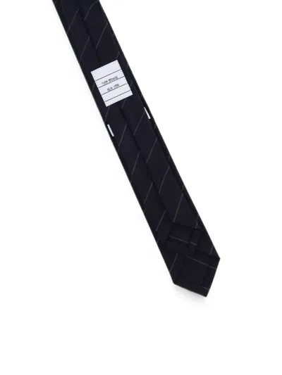 Thom Browne Slim Striped Tie Traditional Pointed Shape In Multi