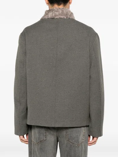 Our Legacy Wool Blend Single Breasted Coat In Green