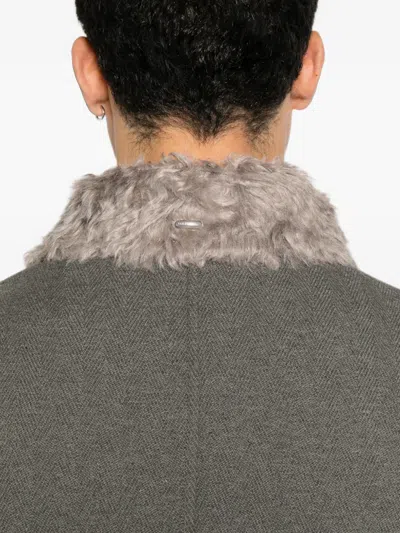 Our Legacy Wool Blend Single Breasted Coat In Green