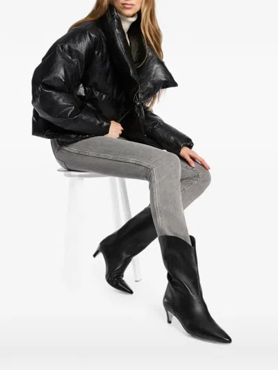 Michael Kors Daniela Leather Boots In Black