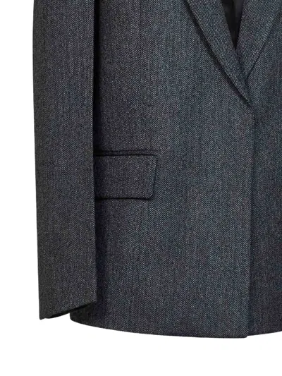 Totême Herringbone-pattern Wool Blazer In Grey