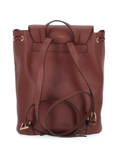 Furla Grainy-leather Backpack In Pink