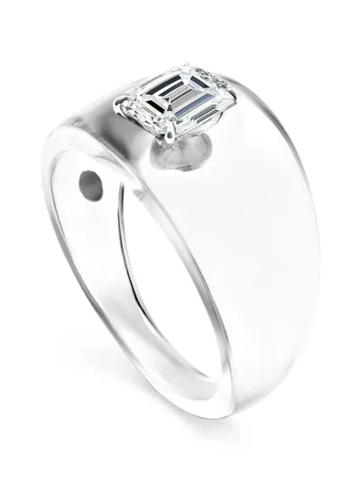 Solo For Diamonds Emerald-cut Diamond Ring In White