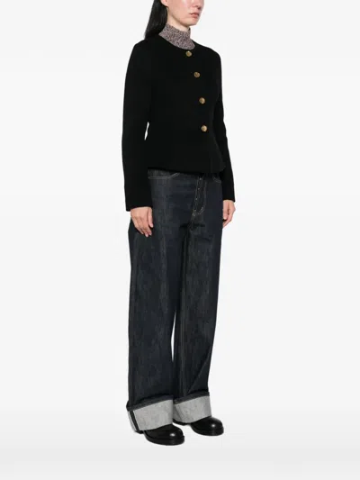 Arma Button-up Wool Jacket In Black
