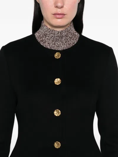 Arma Button-up Wool Jacket In Black