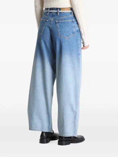 Samsoe & Samsoe Gradient-effect Wide-leg Jeans In Blue