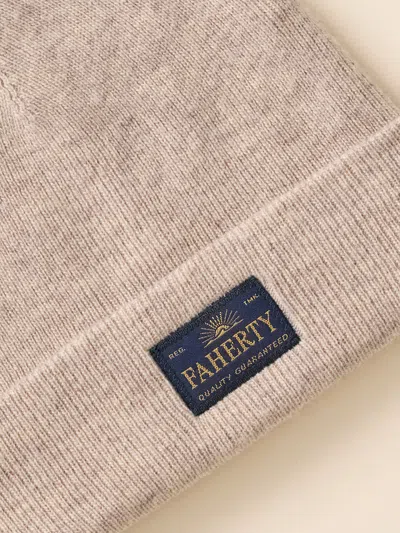 Faherty Essential Beanie In Oatmeal Heather