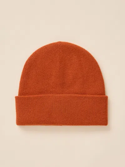 Faherty Essential Beanie In Mountain Orange