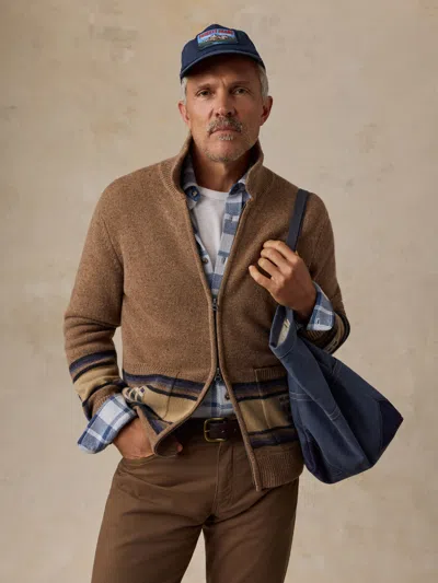 Faherty Blanket Stripe Zip Sweater In Desert Bloom Stripe