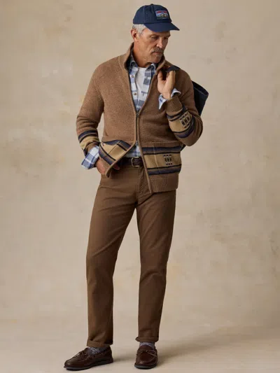 Faherty Blanket Stripe Zip Sweater In Desert Bloom Stripe