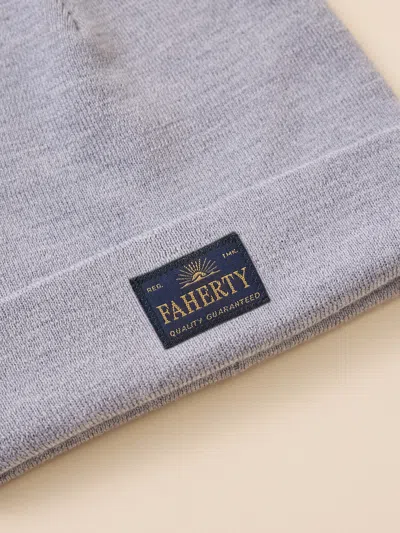Faherty Essential Beanie In Medium Grey