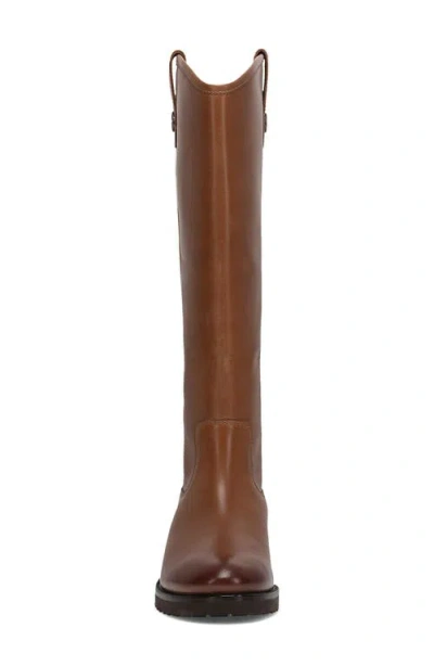 Frye Melissa Lug Button Tall Leather Boot In Tan