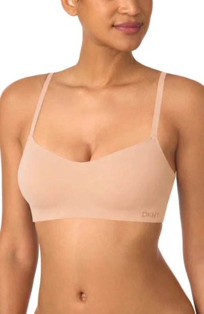 Dkny Microfiber Wireless Bra In Sand