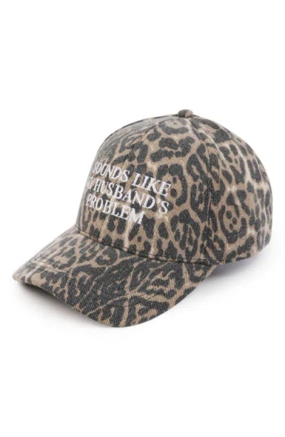 David & Young Sounds Like My Husband's Problem Snapback Cap In Leopard
