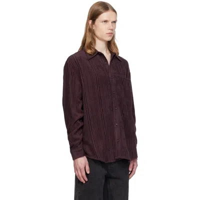 Mmic バーガンディ Drape シャツ In Wine