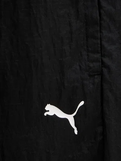 Puma Logo-print Drawstring Track Pants In Black
