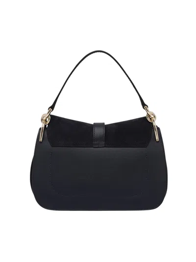 Furla Flow Mini Structured Rectangular Suede Shoulder Bag In Blue