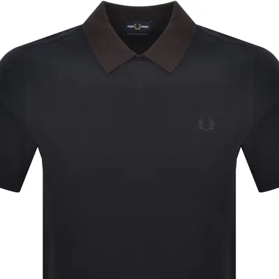 Fred Perry Jacquard Pulllover Polo Navy In Blue