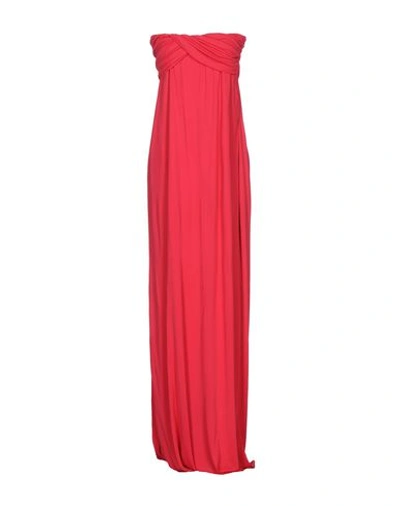 Msgm Long Dress In Red