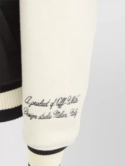 Off-white Black Wool Regular Collage Varsity Jacket In Black