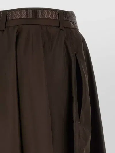 Prada Zip-front Midi A-line Skirt