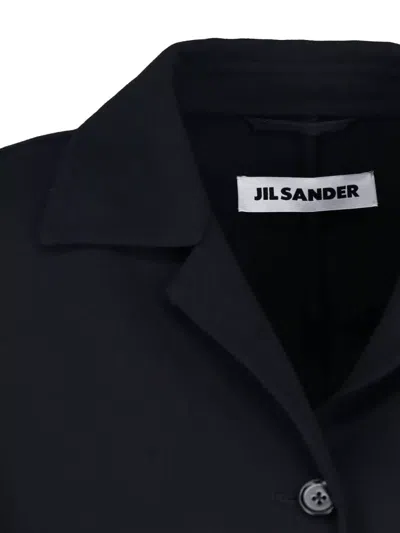 Jil Sander Long Tailored Single-breasted Coat In Black