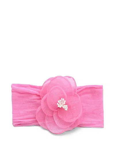 Mimi Tutu Flower-patch Elasticated Headbands (pack Of Three) In Metallic