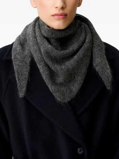 Claudie Pierlot Brushed Triangular Scarf In Gray