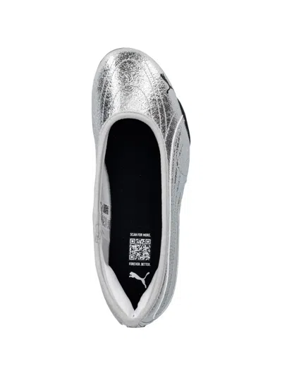 Puma Catch Metallic Whisper Metallic-effect Ballet Flats In Gray
