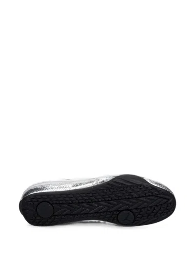 Puma Catch Metallic Whisper Metallic-effect Ballet Flats In Gray