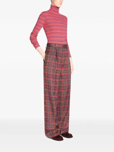 Dries Van Noten Tailored Jacquard Pants In Multi