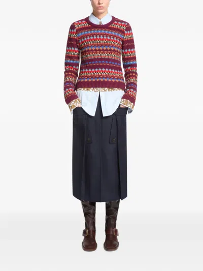 Dries Van Noten Jacquard Wool Sweater In Multi