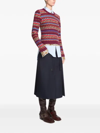 Dries Van Noten Jacquard Wool Sweater In Multi