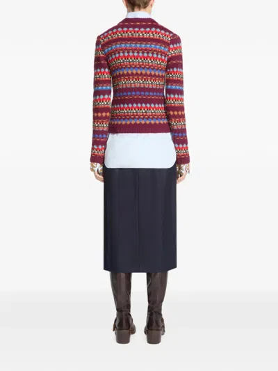 Dries Van Noten Jacquard Wool Sweater In Multi