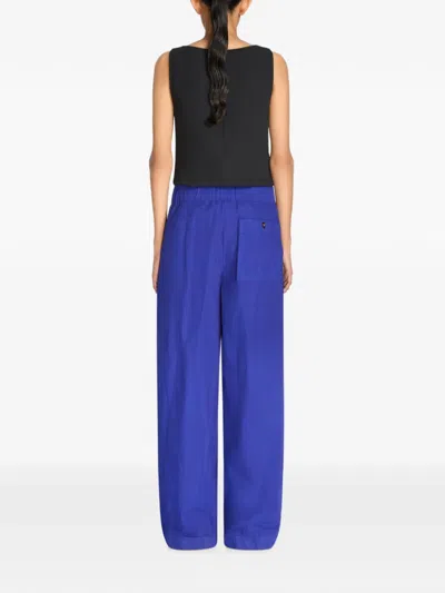Dries Van Noten Elasticated Overdyed Pants In Blue