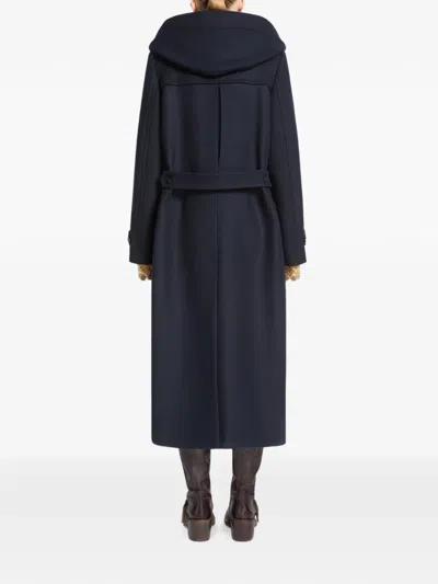 Dries Van Noten Wool Duffle Coat In Blue