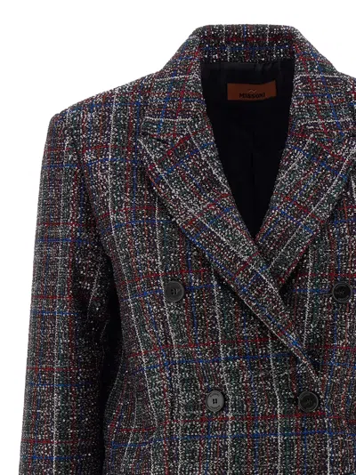 Missoni Micro Sequin Tartan Wool-blend Blazer In Multicolor