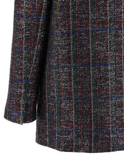 Missoni Micro Sequin Tartan Wool-blend Blazer In Multicolor