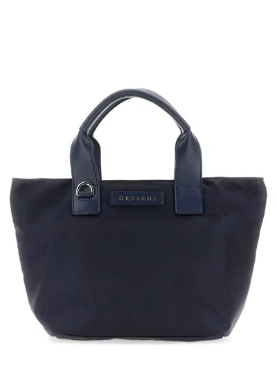 Orciani Double Handle Shoulder Bag In Blue